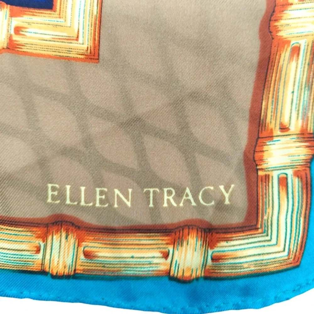 Vintage Ellen Tracy Colorblock Silk Scarf